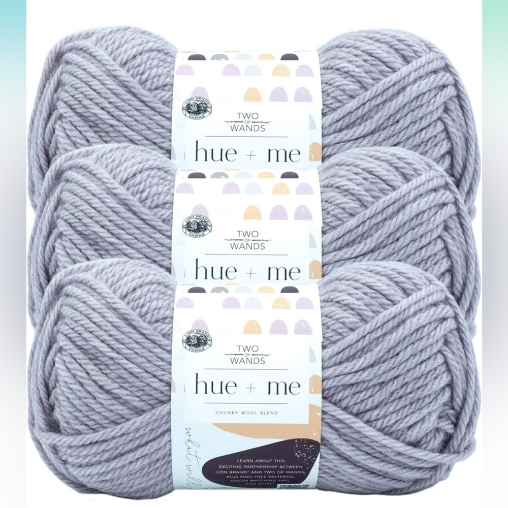 Lion Brand Yarn Hue & Me Bulky Yarn‎ for Knitting and Crocheting, Haze, 3 Pack